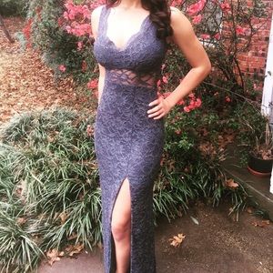 Steel Blue lace gown